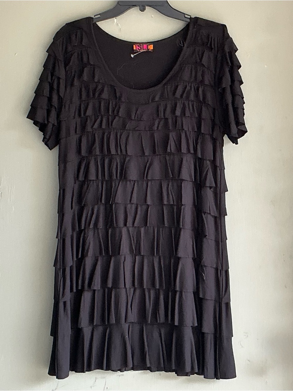 Cha Cha ..Tiered Ruffle Short-Sleeve Tunic Dress Fabulous Fit